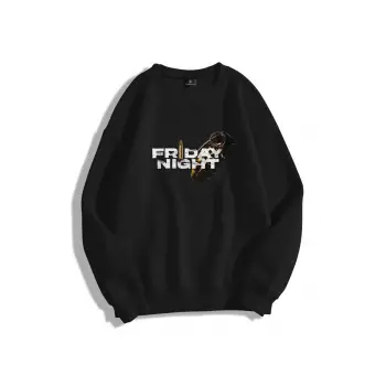 Unisex Friday Night Bisiklet Yaka Sweatshirt Siyah