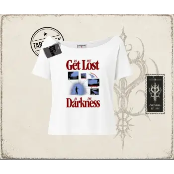 Unisex Get Lost Kadın Kayık Yaka Tişört Beyaz