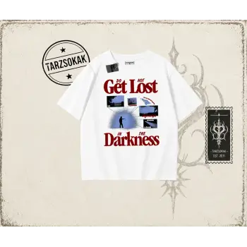 Unisex Get Lost Oversize Unisex Tişört Beyaz