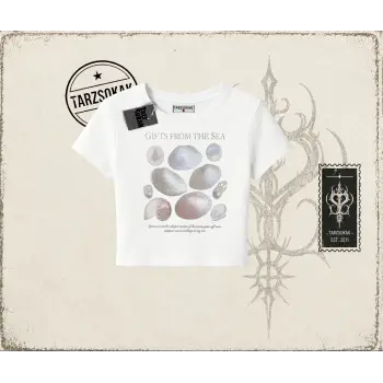 Unisex Gifts From The Sea Kadın Baby Tee Beyaz