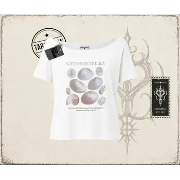 Unisex Gifts From The Sea Kadın Kayık Yaka Tişört Beyaz