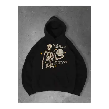 Unisex Give You The Moon Sweatshirt Siyah