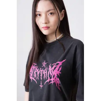 Unisex Gothic Harajuku Antrasit Tshirt
