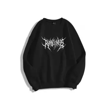 Unisex Gothic Ruthless Bisiklet Yaka Sweatshirt Siyah