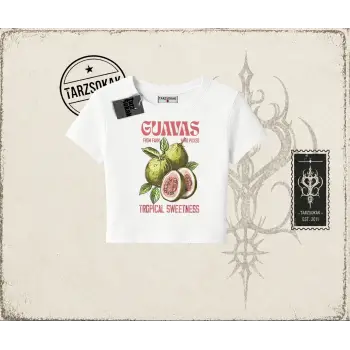 Unisex Guavas Kadın Baby Tee Beyaz