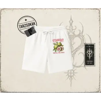 Unisex Guavas Unisex Şort Beyaz