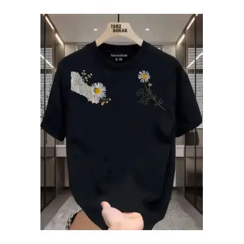 UNİSEX Gülüşü güzel kadınlar papatya sever T-shirt