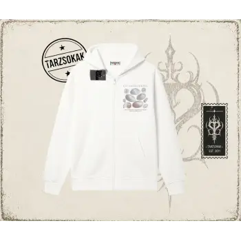 Unisex Hampter is Calling Oversize Unisex Hırka & Çeket Fermuarlı Sweatshirt Beyaz