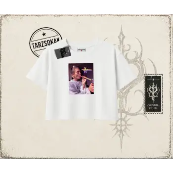 Unisex Hannah Montana Kadın Crop Tişört Beyaz