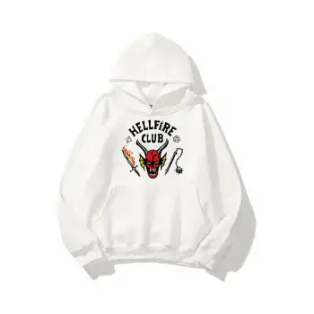 Unisex Hell Fire Club Sweatshirt Hoodie Beyaz