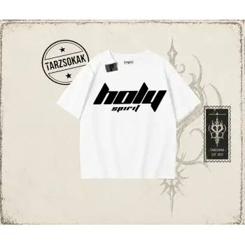 Unisex Holy Spirit Oversize Unisex Tişört Beyaz