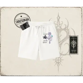 Unisex I Can Pick Star Unisex Şort Beyaz