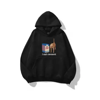 Unisex i eat cement Sweatshirt Siyah