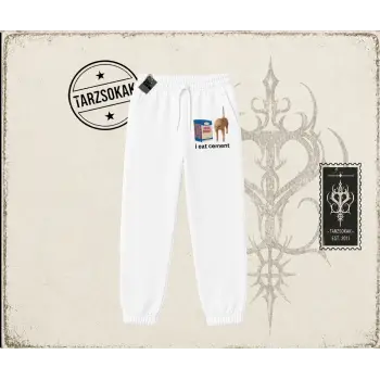 Unisex i eat cement Unisex Jogger Eşofman Altı Beyaz