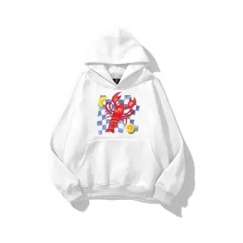 Unisex Istakoz Ekose Sweatshirt Beyaz