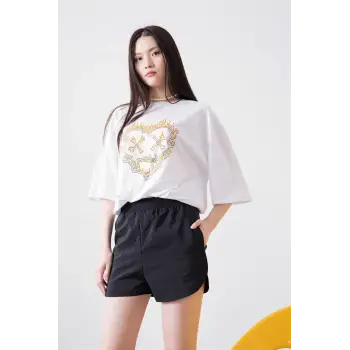 Unisex Kemik Kalp Beyaz Tshirt