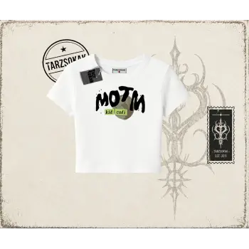 Unisex Kid Cudi Man Of The Moon Kadın Baby Tee Beyaz