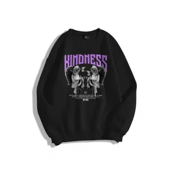 Unisex Kindness Bisiklet Yaka Sweatshirt Siyah
