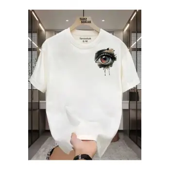 UNİSEX Kod 2 Eyelash Desen T-shirt