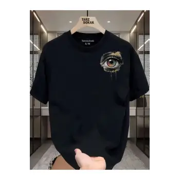 UNİSEX Kod 2 Eyelash Desen T-shirt