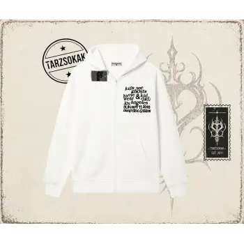 Unisex Ksg Kids See Ghosts Oversize Unisex Hırka & Çeket Fermuarlı Sweatshirt Beyaz