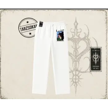 Unisex Layful Unisex Baggy Eşofman Altı Beyaz
