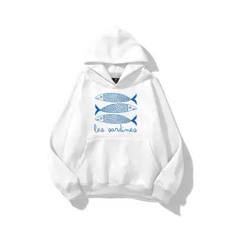 Unisex Les Sardines Sweatshirt Beyaz