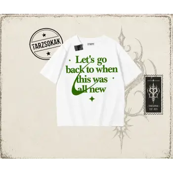 Unisex Lets Go Back Oversize Unisex Tişört Beyaz
