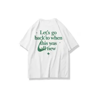 Unisex Lets Go Back Tshirt Beyaz