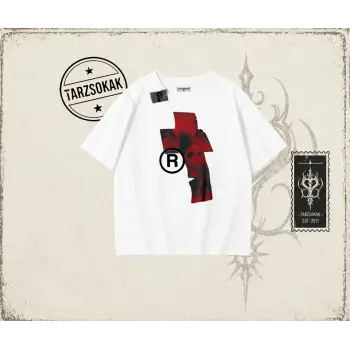 Unisex Lip R Oversize Unisex Tişört Beyaz