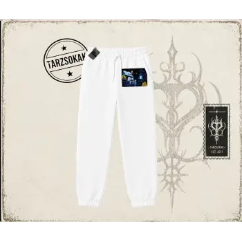 Unisex Live From Utopia Travis Scott Unisex Jogger Eşofman Altı Beyaz