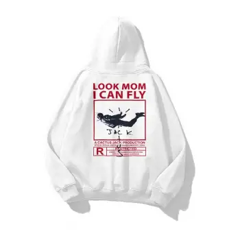 Unisex Look Mom I Can Fly Sweatshirt Beyaz