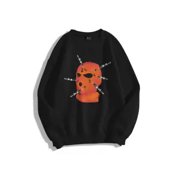 Unisex Maske Bisiklet Yaka Sweatshirt Siyah