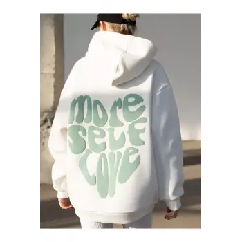 Unisex More Self Love Sweatshirt Beyaz