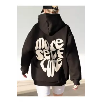 Unisex More Self Love Sweatshirt Siyah