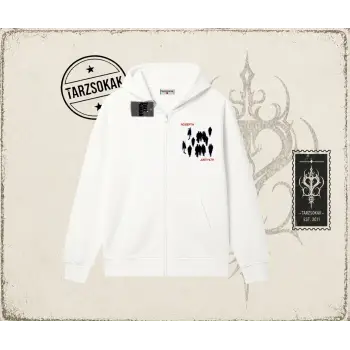 Unisex No Depth Oversize Unisex Hırka & Çeket Fermuarlı Sweatshirt Beyaz