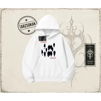 Unisex No Depth Oversize Unisex Kapşonlu Sweatshirt Beyaz