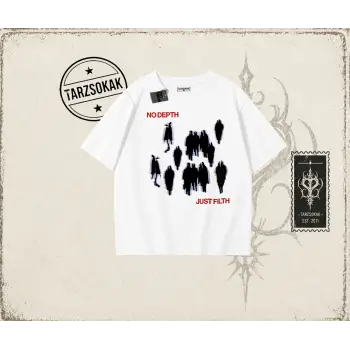 Unisex No Depth Oversize Unisex Tişört Beyaz