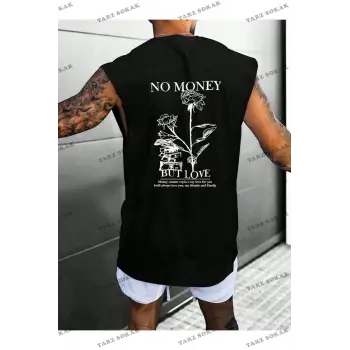 Unisex  NO MONEY BASKILI OVERSİZE KOLSUZ