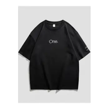 Unisex One Kol Hilal Baskılı Oversize %100 Pamuk