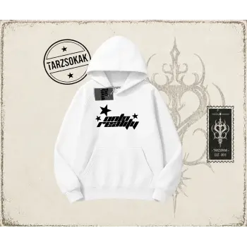 Unisex Onto Reality Oversize Unisex Kapşonlu Sweatshirt Beyaz