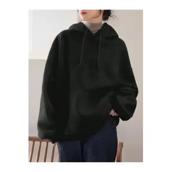 Unisex Oversize Kapüşonlu Sweatshirt Siyah