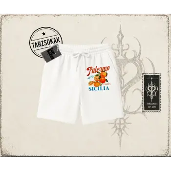 Unisex Palermo Sicilia Unisex Şort Beyaz