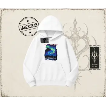 Unisex Paris Oversize Unisex Kapşonlu Sweatshirt Beyaz