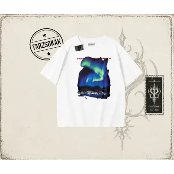 Unisex Paris Oversize Unisex Tişört Beyaz
