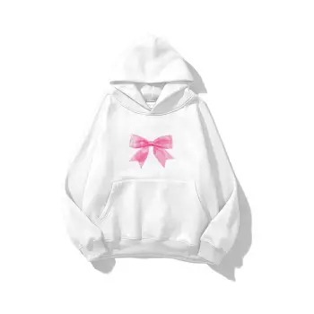 Unisex Pink Ribbon Sweatshirt Beyaz