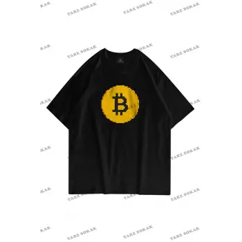 Unisex Pixel Bitcoin Siyah