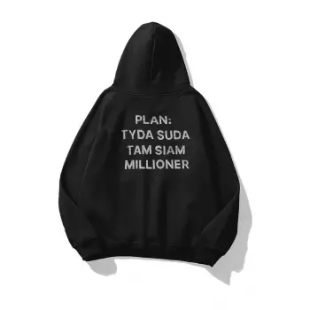 Unisex Plan Taş Baskılı Sweatshirt Siyah