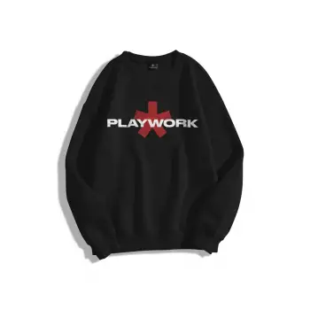 Unisex Playwork Bisiklet Yaka Sweatshirt Siyah