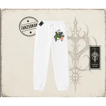 Unisex Please Dont Hurt Me Unisex Jogger Eşofman Altı Beyaz